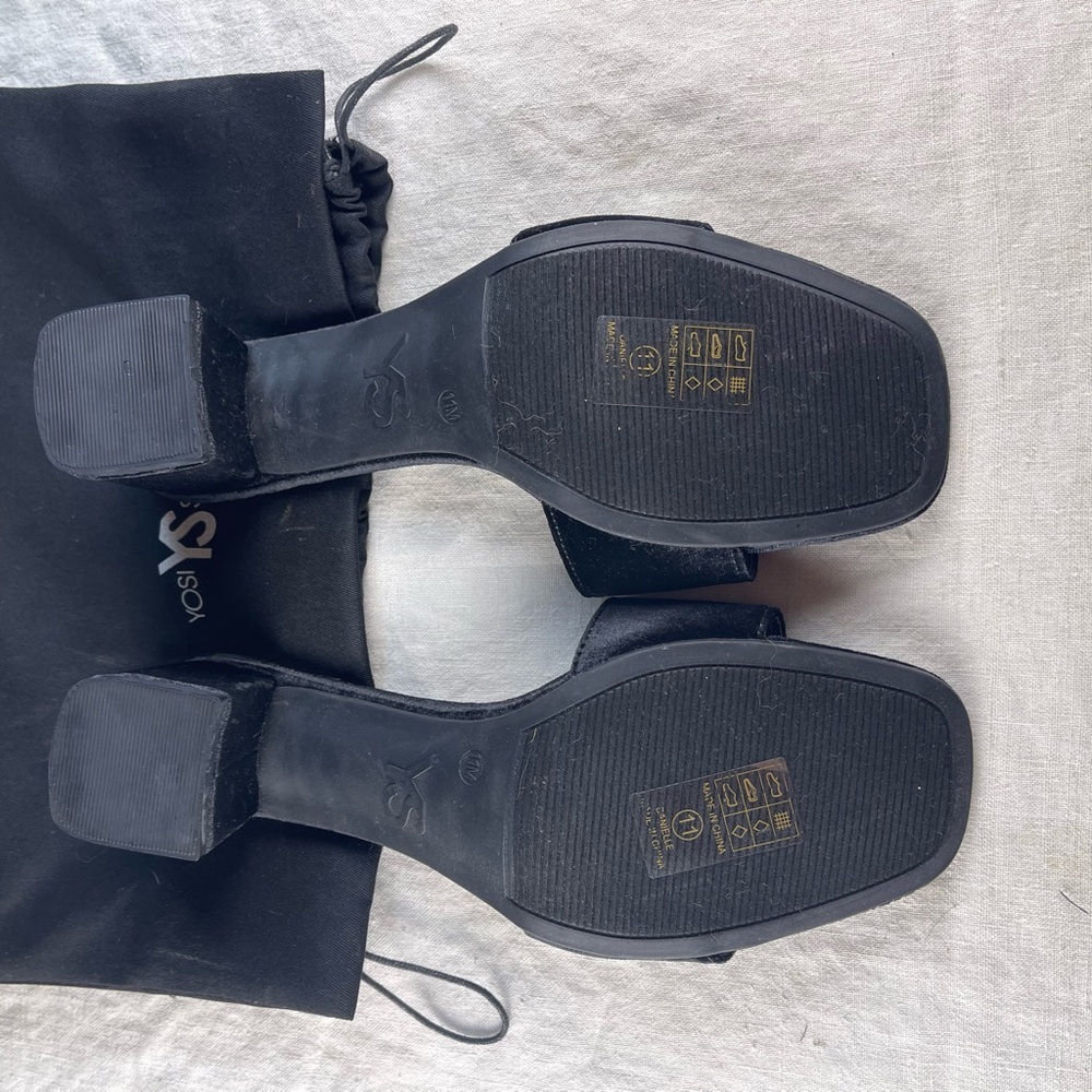 Yosi Samra Velvet Black Women's Sandals - Picture 2 of 6